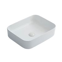 Trendy Taps Premium Quality White Bathroom Counter Mounted Rectangle Basin